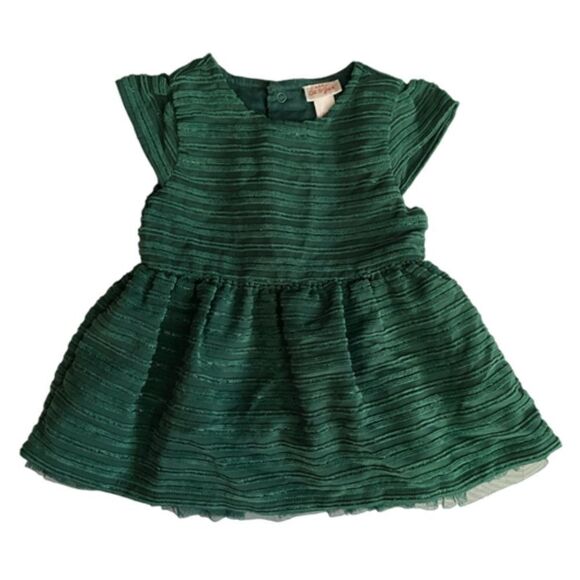 ❤️ Cat & Jack Green Christmas Dress Size 12 Months - Picture 2 of 5